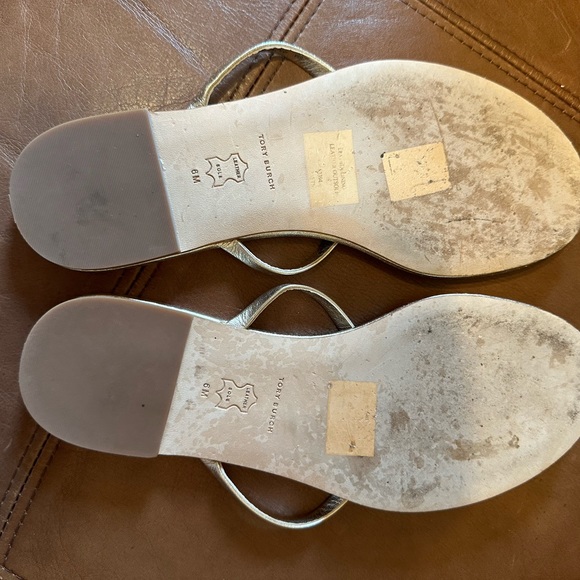 Tory Burch Miller Knotted Thong Sandal - Gold Spark - Women’s 6M - Picture 8 of 8